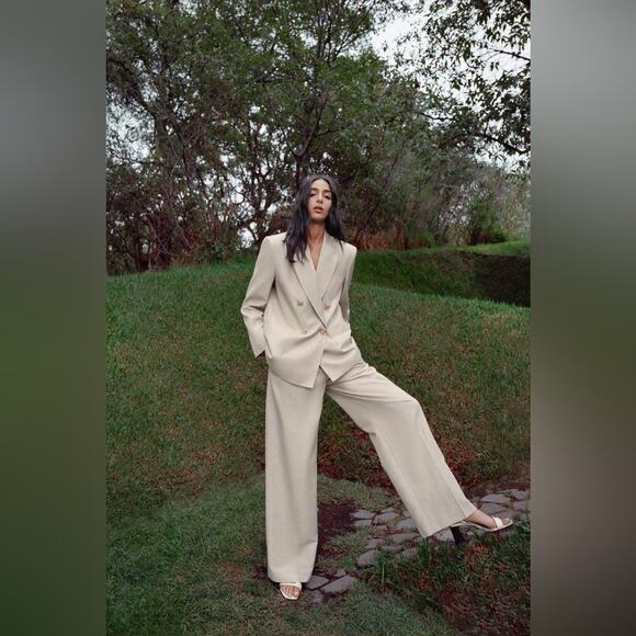 Zara SHINY-EFFECT Matching Suit Set Size Medium - Picture 1 of 15